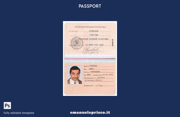 stile verificato Modello di passaporto della Repubblica popolare di Lugansk